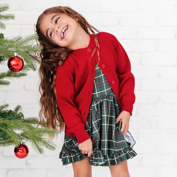 Forest Plaid Mod Ruffle Dress - Picture 2 of 4